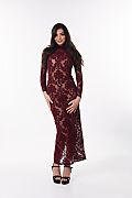 Anna Bella Burgundy Baroque istripper model